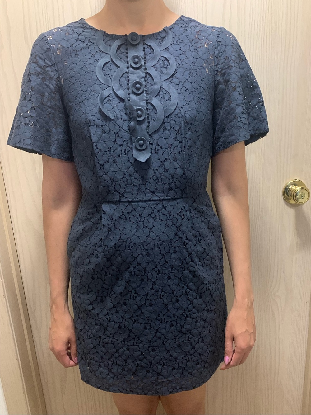 3.1 Phillip Lim Navy Lace Button-Front minidress sz 0